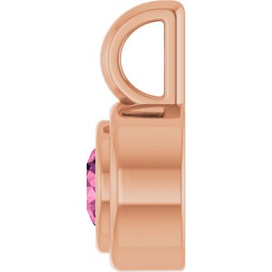 14K Rose Gold Natural Pink Tourmaline Charm/Pendant – image 3