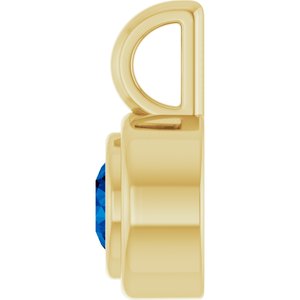 14K Yellow Gold Natural Blue Sapphire Charm/Pendant – image 3