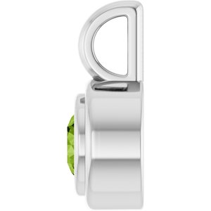 14K White Gold Natural Peridot Charm/Pendant – image 3