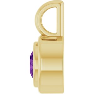 14K Yellow Gold Natural Amethyst Charm/Pendant – image 3