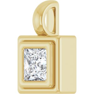 14K Yellow Gold 3/8 CT Natural Diamond Charm/Pendant – image 2