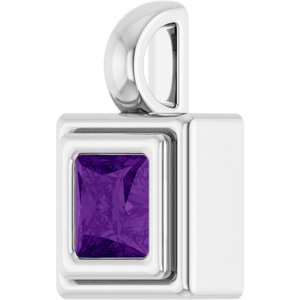 Sterling Silver Natural Amethyst Charm/Pendant – image 2
