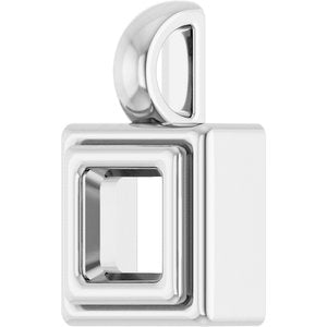 10K X1 White Gold 4x4 mm Square Charm/Pendant Mounting – image 4