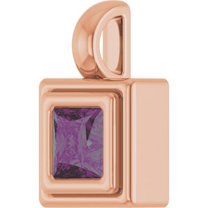 14K Rose Gold Lab-Grown Alexandrite Charm/Pendant – image 2
