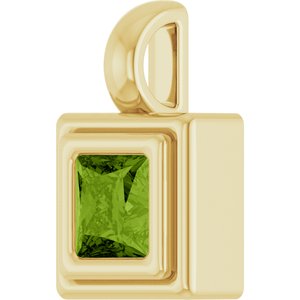 14K Yellow Gold Natural Peridot Charm/Pendant – image 2