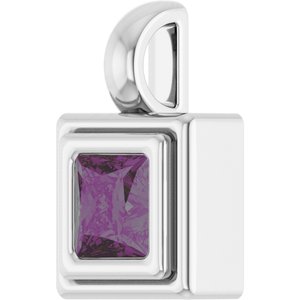 Sterling Silver Lab-Grown Alexandrite Charm/Pendant – image 2