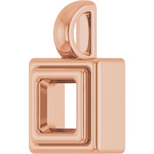 10K Rose Gold 4x4 mm Square Charm/Pendant Mounting – image 4