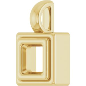 10K Yellow Gold 4x4 mm Square Charm/Pendant Mounting – image 4