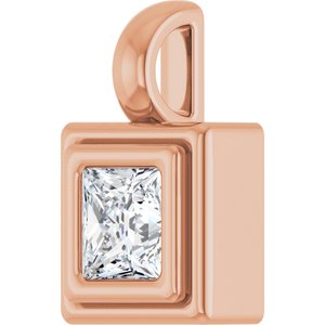 18K Rose Gold 4x4 mm Square Charm/Pendant Mounting – image 3