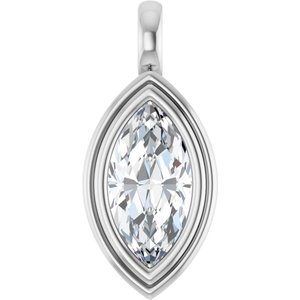 10K White Gold 13x6.5 mm Marquise Charm/Pendant Mounting