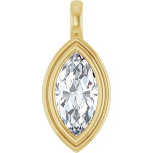 18K Yellow Gold 13x6.5 mm Marquise Charm/Pendant Mounting