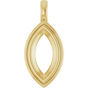 18K Yellow Gold 13x6.5 mm Marquise Charm/Pendant Mounting – image 2