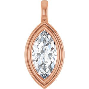 10K Rose Gold 13x6.5 mm Marquise Charm/Pendant Mounting
