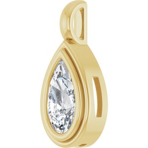 18K Yellow Gold 10.5x5.5 mm Pear Charm/Pendant Mounting – image 3