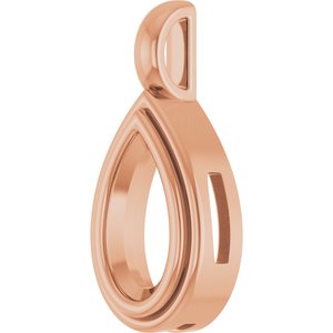 14K Rose Gold 10.5x5.5 mm Pear Charm/Pendant Mounting – image 4