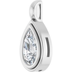 Sterling Silver 10.5x5.5 mm Pear Charm/Pendant Mounting – image 3