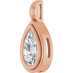 10K Rose Gold 10.5x5.5 mm Pear Charm/Pendant Mounting – image 3