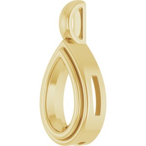 18K Yellow Gold 10.5x5.5 mm Pear Charm/Pendant Mounting – image 4