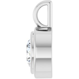 18K Palladium White Gold 6.5 mm Round Charm/Pendant Mounting – image 5