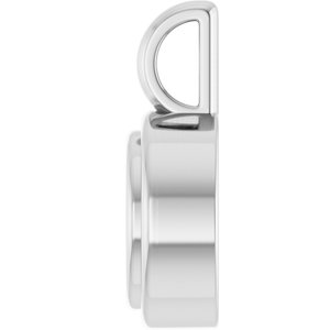 18K White Gold 6.5 mm Round Charm/Pendant Mounting – image 6