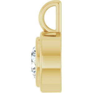 14K Yellow Gold 6.5 mm Round Charm/Pendant Mounting – image 5