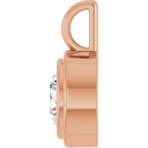 10K Rose Gold 6.5 mm Round Charm/Pendant Mounting – image 5