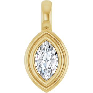 18K Yellow Gold 6x3.5 mm Marquise Charm/Pendant Mounting