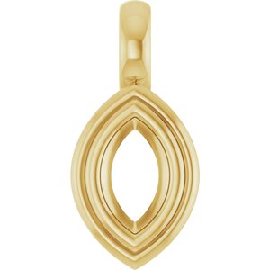 18K Yellow Gold 6x3.5 mm Marquise Charm/Pendant Mounting – image 2