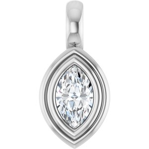 14K X1 White Gold 6x3.5 mm Marquise Charm/Pendant Mounting