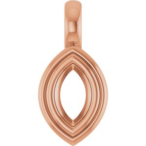 10K Rose Gold 6x3.5 mm Marquise Charm/Pendant Mounting – image 2