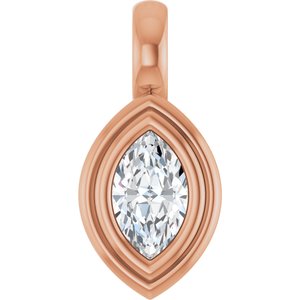 10K Rose Gold 6x3.5 mm Marquise Charm/Pendant Mounting