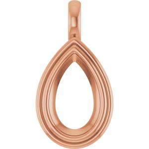 14K Rose Gold 13x8 mm Pear Charm/Pendant Mounting – image 2