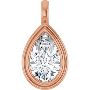 18K Rose Gold 13x8 mm Pear Charm/Pendant Mounting