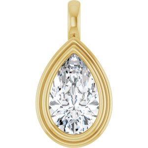 10K Yellow Gold 13x8 mm Pear Charm/Pendant Mounting