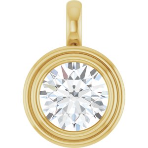 14K Yellow Gold 9.4 mm Round Charm/Pendant Mounting