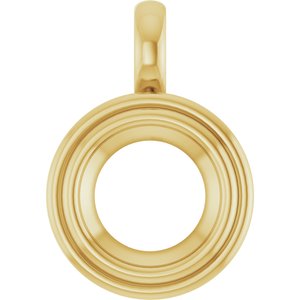 18K Yellow Gold 9.4 mm Round Charm/Pendant Mounting – image 2