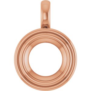 18K Rose Gold 9.4 mm Round Charm/Pendant Mounting – image 2