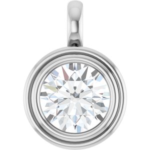 18K X1 White Gold 9.4 mm Round Charm/Pendant Mounting