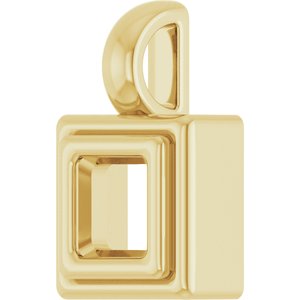 10K Yellow Gold 3.75x3.75 mm Square Charm/Pendant Mounting – image 4