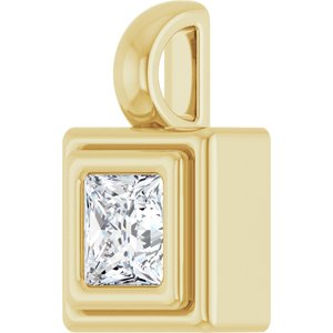 10K Yellow Gold 3.75x3.75 mm Square Charm/Pendant Mounting – image 3