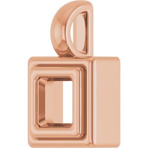 18K Rose Gold 3.75x3.75 mm Square Charm/Pendant Mounting – image 4
