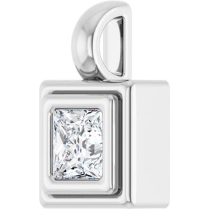 14K White Gold 3.75x3.75 mm Square Charm/Pendant Mounting – image 3