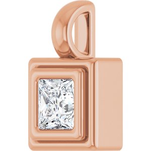 18K Rose Gold 3.75x3.75 mm Square Charm/Pendant Mounting – image 3