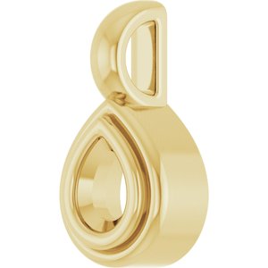 10K Yellow Gold 4x3 mm Pear Charm/Pendant Mounting – image 4