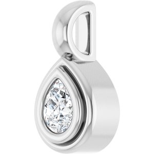 10K X1 White Gold 4x3 mm Pear Charm/Pendant Mounting – image 3