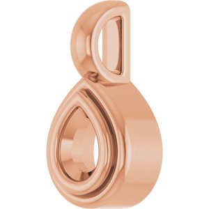 14K Rose Gold 4x3 mm Pear Charm/Pendant Mounting – image 4