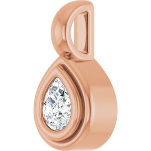 10K Rose Gold 4x3 mm Pear Charm/Pendant Mounting – image 3