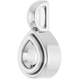 10K X1 White Gold 4x3 mm Pear Charm/Pendant Mounting – image 4