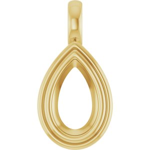10K Yellow Gold 10x6 mm Pear Charm/Pendant Mounting – image 2