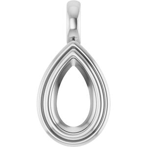 Sterling Silver 10x6 mm Pear Charm/Pendant Mounting – image 2